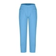 thumbnail image 2 of JUSLIO Linen Pants Women Plus Size Comfortable Casual Pockets Linen Pants for Women Blue 3XL, 2 of 8