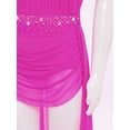 thumbnail image 5 of TiaoBug Kids Girls Figure Skating Lyrical Dance Dress Rhinestone Mesh Skirted Leotard Ballet Modern Ballroom Dancewear Hot Pink 10, 5 of 7