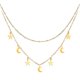 thumbnail image 2 of Collar Corto Con Estrellas De Luna Doble simple Para Mujer, 2 of 3