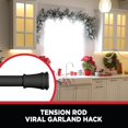 thumbnail image 2 of KN634 Rogers Twist & Fit No Tools Easy to Install Tension Curtain Rod, 28-48" Adjustable Length, Black Finish, 5/8" Diameter Steel Tube, 2 of 5