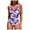 #0273-Orange, variant on Ailaofu Women's One Piece Swimsuit Tummy Control V Neck Bathing Suits