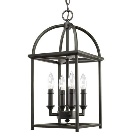 

MANXING Piedmont Collection Four-Light Cage Entry Light Antique Bronze 13-3/8-Inch Width x 20-3/8-Inch Height