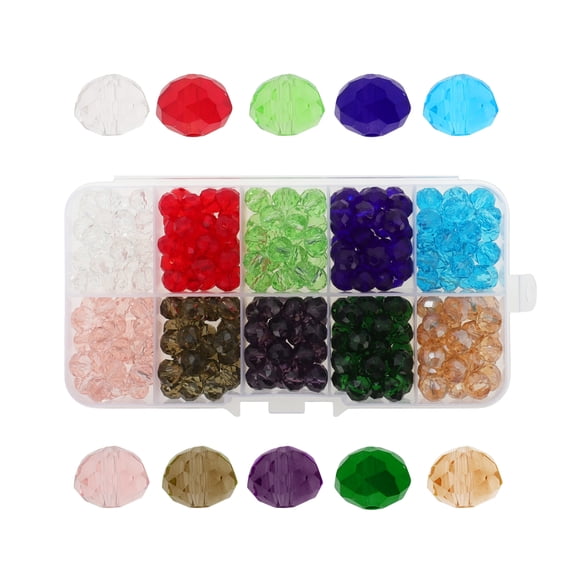 Unique Bargains 300 Pcs 8mm Glass Beads for Jewelry Making DIY Crafts Assorted Color