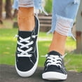 thumbnail image 2 of Womens Low Top Canvas Shoes Girls Casual Lace up Fashion Sneakers Comfortable Walking Flat Shoes, 2 of 7