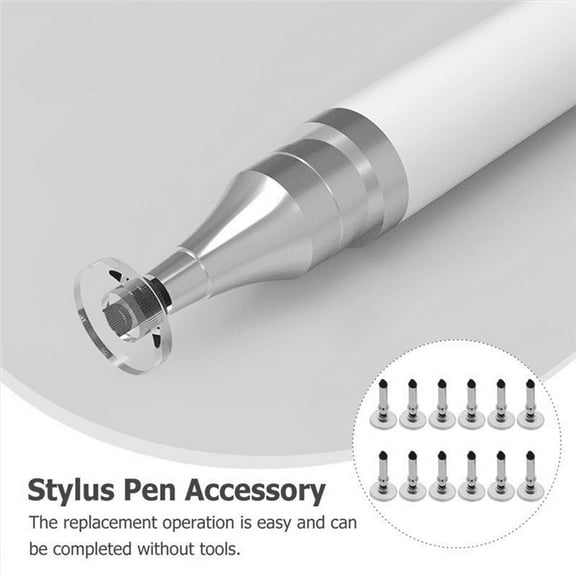 12Pcs Universal Tip Capacitive Stylus Touch Screen Pen Nibs Silicone Replacement Pencil Tip for Tablet Mobile Phone