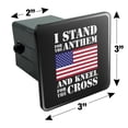 thumbnail image 5 of I Stand For The Flag Kneel Cross USA American Flag Patriotic Tow Trailer Hitch Cover Plug Insert, 5 of 6