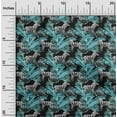 thumbnail image 2 of oneOone Cotton Flex Teal Green Fabric Tropical Abstract Leaf With Animal Quilting Supplies Print Sewing Fabric By The Yard 40 Inch Wide, 2 of 4