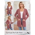 thumbnail image 7 of Hibeli Women Button Down V Neck Pockets Ribbed Knitted Open Front Cardigan, 7 of 7