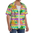 thumbnail image 2 of KLL Multicolored Tropical Print Men's Shirt Short Sleeve Button Down Summer Cuba Beach Shirts- X-Large, 2 of 5