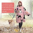 thumbnail image 4 of Wearable Oversized Blanket,Boston Terrier Dogs and Flowers Wearable Blanket Hoodie for Adults,Cozy Hooded Blankets with Super Pockets,Super Warm Fuzzy Pullover for Women & Men, 4 of 6