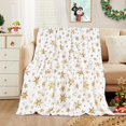 thumbnail image 2 of Christmas Blanket Gold Christmas Throw Blanket, Christmas Blankets and Throws Soft Warm Flannel Christmas Throw Blankets for Couch, Bed, Sofa, 50 x 60 Inch, Gold, 2 of 6