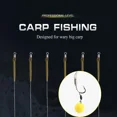 thumbnail image 3 of 6pcs 18.5cm Carp Fishing Ready Made Hook 30-60LB 2/4/6/8# Leader Carp Fishing Hooks Europe Feeder Group Hooks Carp Tackle,22mm/9mm, 3 of 9