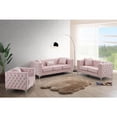 thumbnail image 5 of Paige G824A-S Plush Velvet Sofa, 86" Wide, 3-Seat, Tufted Design with Faux Diamonds, Vibrant Pink, Perfect for Living Room & Social Gatherings, Comfortable & Stylish, 5 of 6