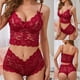 thumbnail image 3 of Ropa interior sexy perspectiva sexy encaje arnés ajustable pecho envoltura traje de tres puntos sexy, 3 of 5