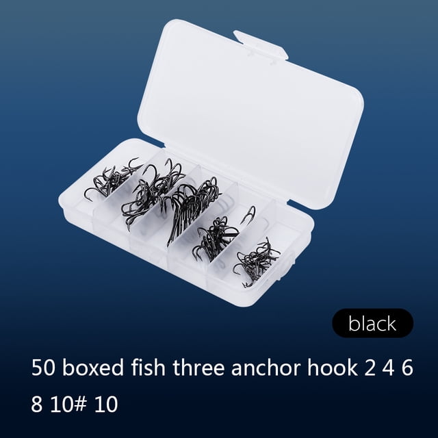 Treble Hooks,50pcs/Box Fishing Hook Sharpened Sharpened Treble Hook Treble Hooks Fishing Tackle Professionally Tested