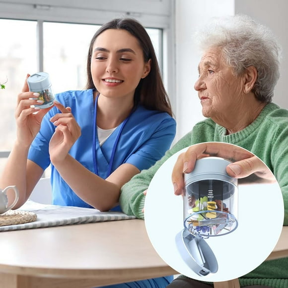 Dispensador de envases portátil, minicaja de recordatorios para tres comidas al día, ataúd de almacenamiento