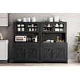 thumbnail image 4 of Studyset Kitchen Pantry Cabinet with Microwave Stand,Freestanding Hutch Cabinet with Buffet Cupboard,Tall Storage Cabinets with Adjustable Shelves,Buffet Cabinet with Hutch for Kitchen,Dining Room, 4 of 7