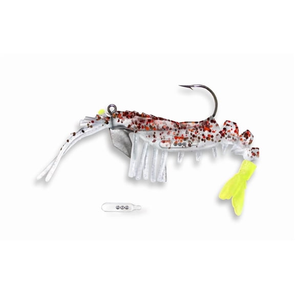 Egret Baits Vudu Shrimp Softbait 3.5"- Cajun Pepper Chartreuse Tail