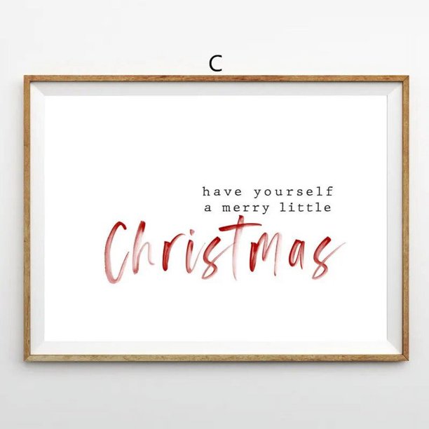 Póster estético de decoración navideña, carteles e impresiones de alce de bosque de invierno de Navidad, decoración nórdica para el hogar, arte de pared, pintura en lienzo
