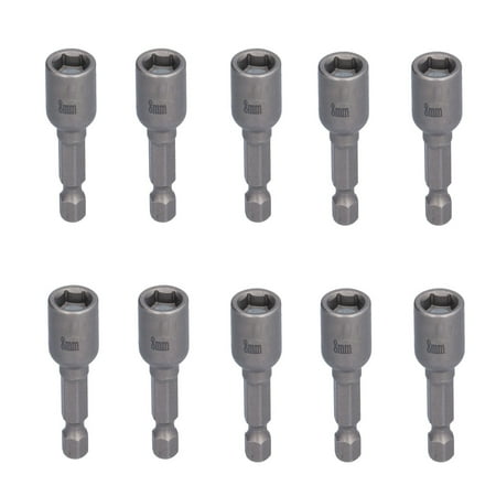 

Mavis Laven Hex Screwdriver Set 10Pcs Magnetic Sockets Alloy Hex 8mm Nut Drivers Drill Wire Adapters Screwdriver Tools Nut Driver Set