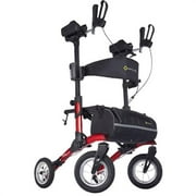 Comodita Tipo Stand Up Rollator Walker with Double Fold Action, Pneumatic Tires, Metallic Red