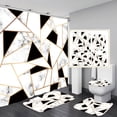 thumbnail image 1 of Aosijia 4 Pcs Marble Shower Curtain Sets Bathroom Sets with Shower Curtain and Rugs and Accessories Rug Toilet Lid Cover and Non-Slip U Shape Mat Waterproof Shower Curtain with 12 Hooks, 1 of 4