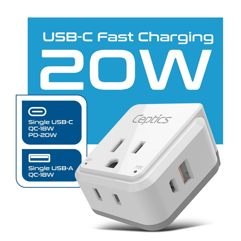International Travel Adapter & Converter 350W With 4 USB Ports - US/EU/UK/AU/India Plugs