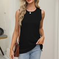 thumbnail image 5 of Daznico Tank Tops for Women,Women Summer Vest Round Neck Sleeveless T Shirt Split Loose Top,Size XL, 5 of 8