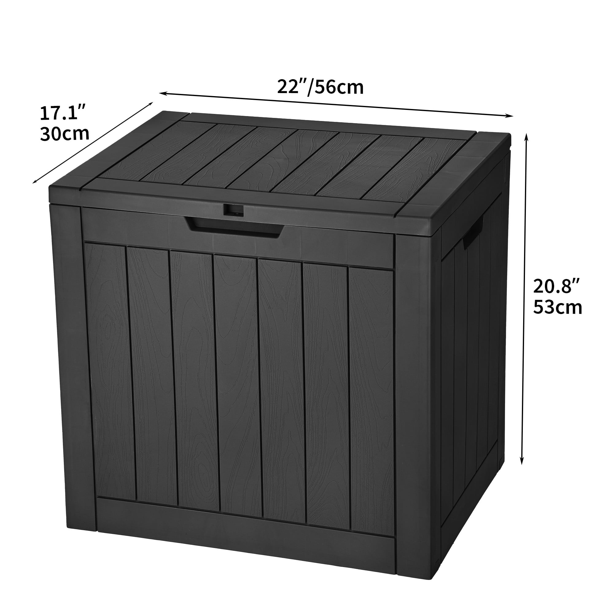 Dextrus 30 Gallon Outdoor Storage Chest, Ideal for Storing Patio Furnishings, Cushions, Garden Equipment, Durable Waterproof Resin with Secure Locking Lid and Convenient Side Handles (Black)
