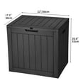 thumbnail image 4 of Dextrus 30 Gallon Outdoor Storage Chest, Ideal for Storing Patio Furnishings, Cushions, Garden Equipment, Durable Waterproof Resin with Secure Locking Lid and Convenient Side Handles (Black), 4 of 7