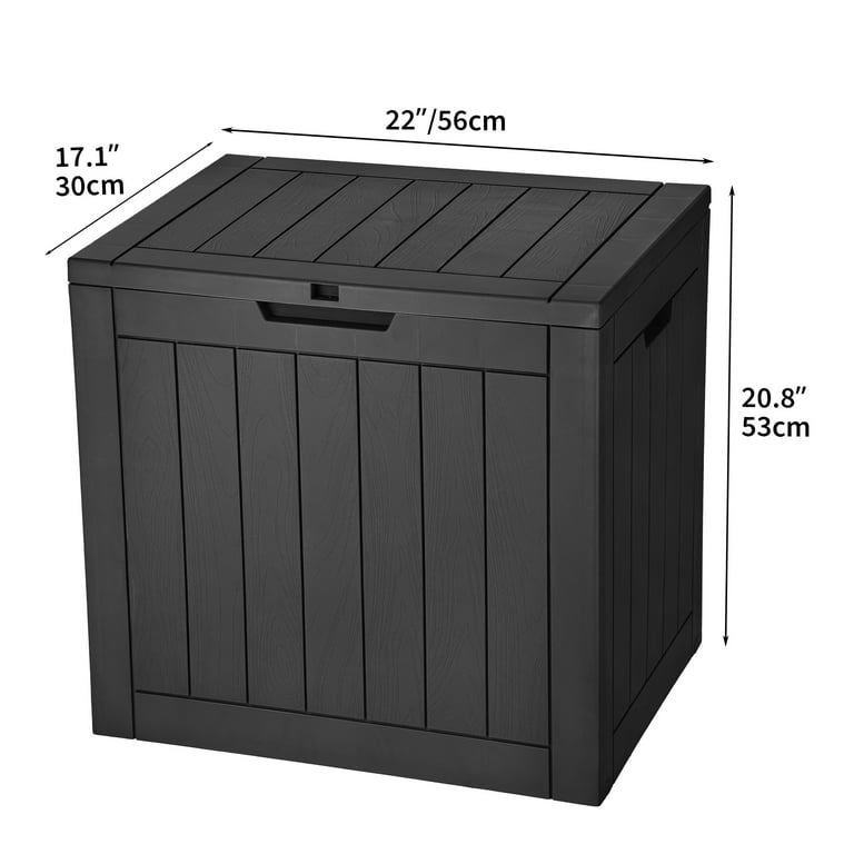 YITAHOME 30 Gallon Deck Box, Outdoor Storage Box for Patio Furniture, Pool Accessories, Cushions, Garden Tools and Outdoor, Waterproof Resin with