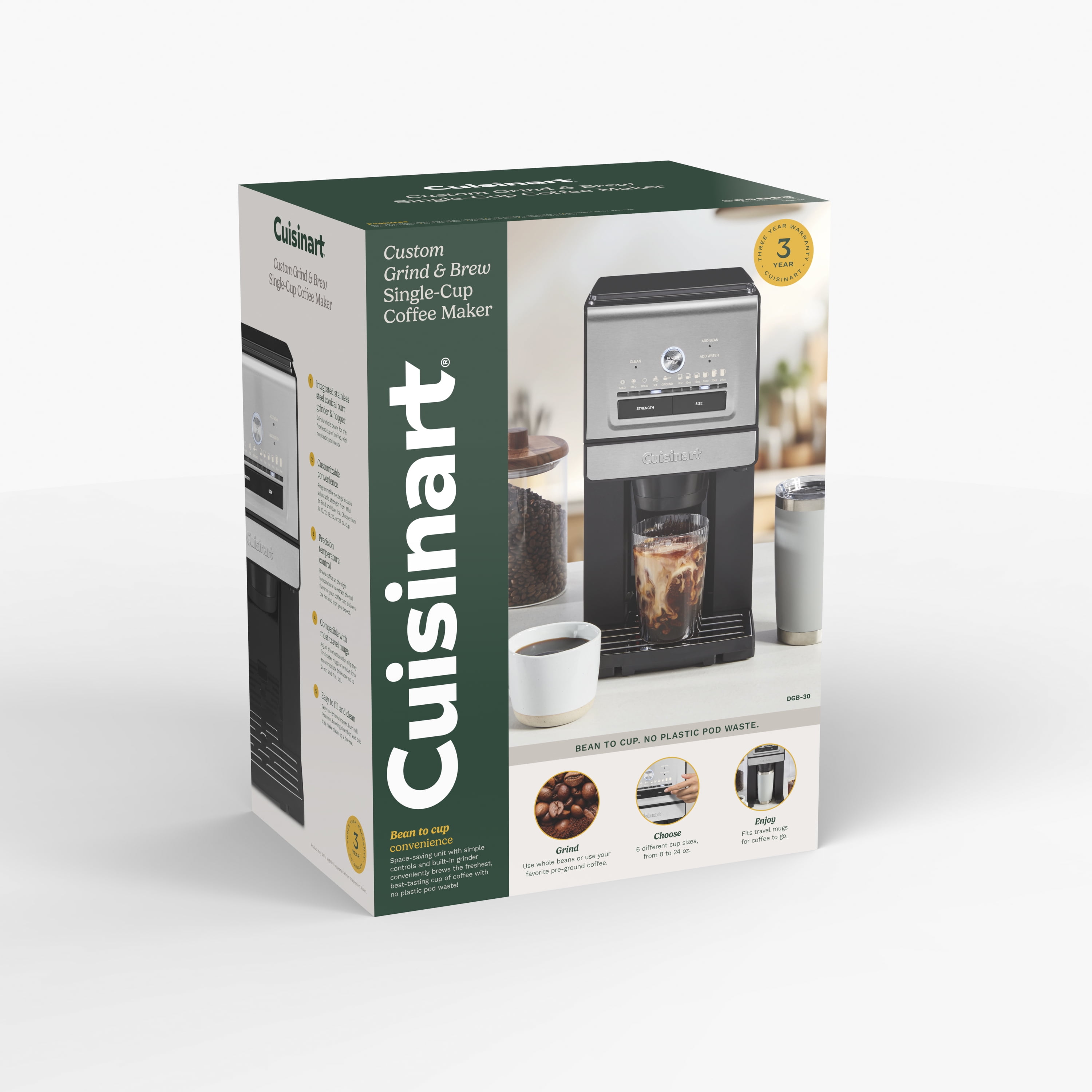 Cuisinart Custom Grind & Brew Single-Cup Coffee Maker - Walmart.com