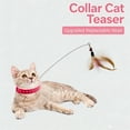 thumbnail image 3 of Cat Collar Toy, Cat Feather Neck Collar Toy with 9 Replacement Refills, Interactive Self Playing Toys with Bell for Indoor Kittens Small Animals,Gifts for Pets and Pet Lovers(Blue,12.8Inch), 3 of 6