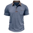 thumbnail image 6 of Men's Slim Fit Warm Base Layer Top Long Sleeve Semi High Neck Sports Fitness T-Shirt Polycotton Thermal Casual Workout Training Essential | JASKFLY,Blue L, 6 of 8
