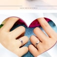 thumbnail image 2 of pareja geométrica regalos joyería y plata masculina Anillos ajustables 925 anillos femeninos, 2 of 7