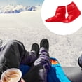 thumbnail image 3 of 1 par de pantuflas portátiles de plumón de pato, cálidas y resistentes para acampar en invierno. Rojo M, 3 of 9
