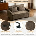 thumbnail image 2 of BTMWAY 3 in 1 Convertible Sleeper Sofa Couch with Pullout Bed, 59" Loveseat Sleeper Bed with Backrest Cushion, Side Pockets, 4 USB Ports & Phone Holder, Futon Couches for Living Room, Brown, 2 of 7