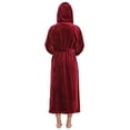 thumbnail image 2 of Turquaz Linen Super Soft Blush Plush Hooded Women's Robe (XX-Large / Burgundy), 2 of 4