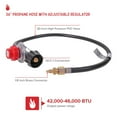 thumbnail image 2 of Nexgrill 36" Propane Regulator and Hose – Adjustable 10 PSI LP Gas Regulator with 1/8" Male Connector – Fits Turkey Fryers, Grills, Burners – Black, Model 711-0010, 2 of 5