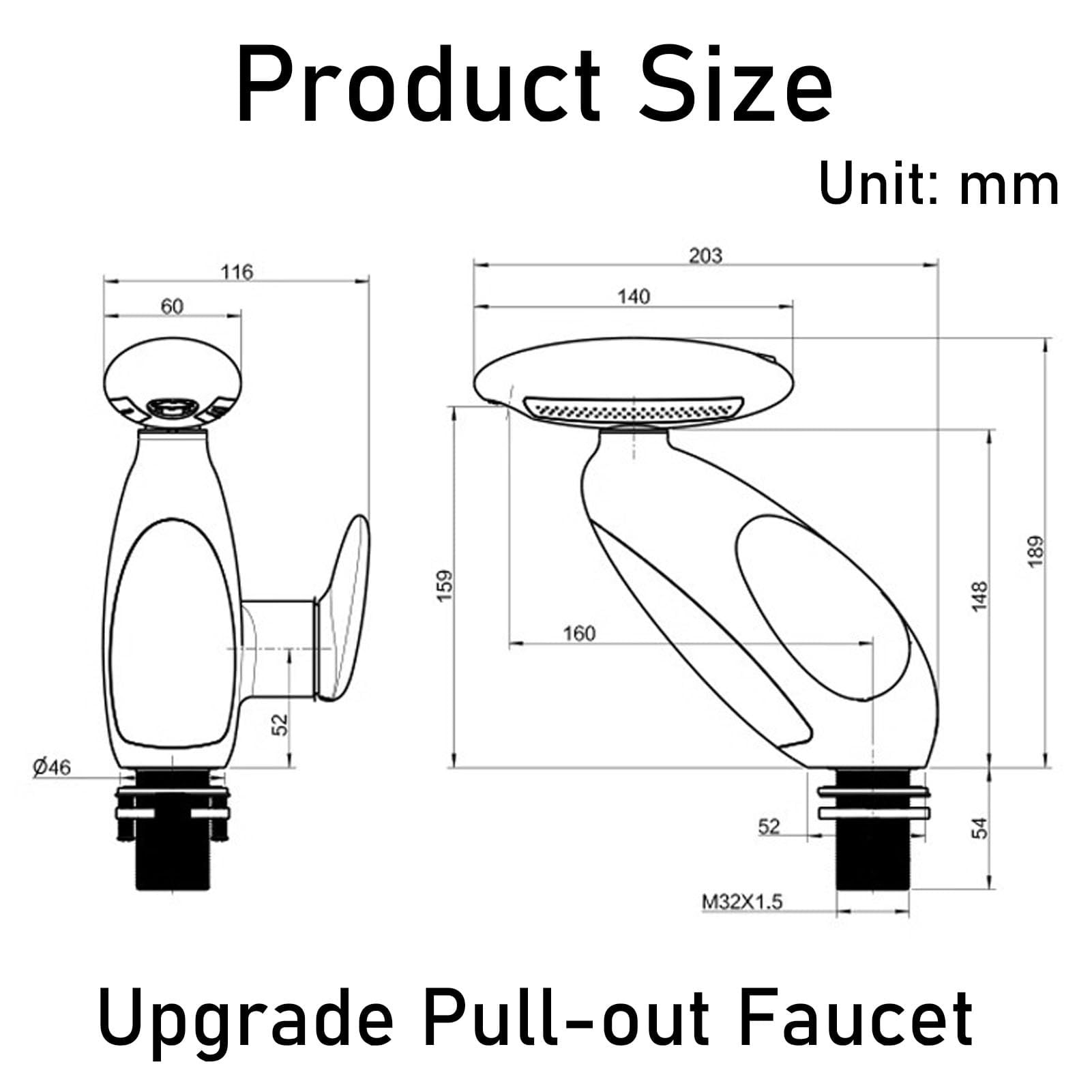 Modern Bathroom Sink Faucet with Pull-Out Sprayer & LED Light  Single Handle Hot/Cold Water Tap for Home Vanities, Basin Sinks, Rotatable Copper Design
