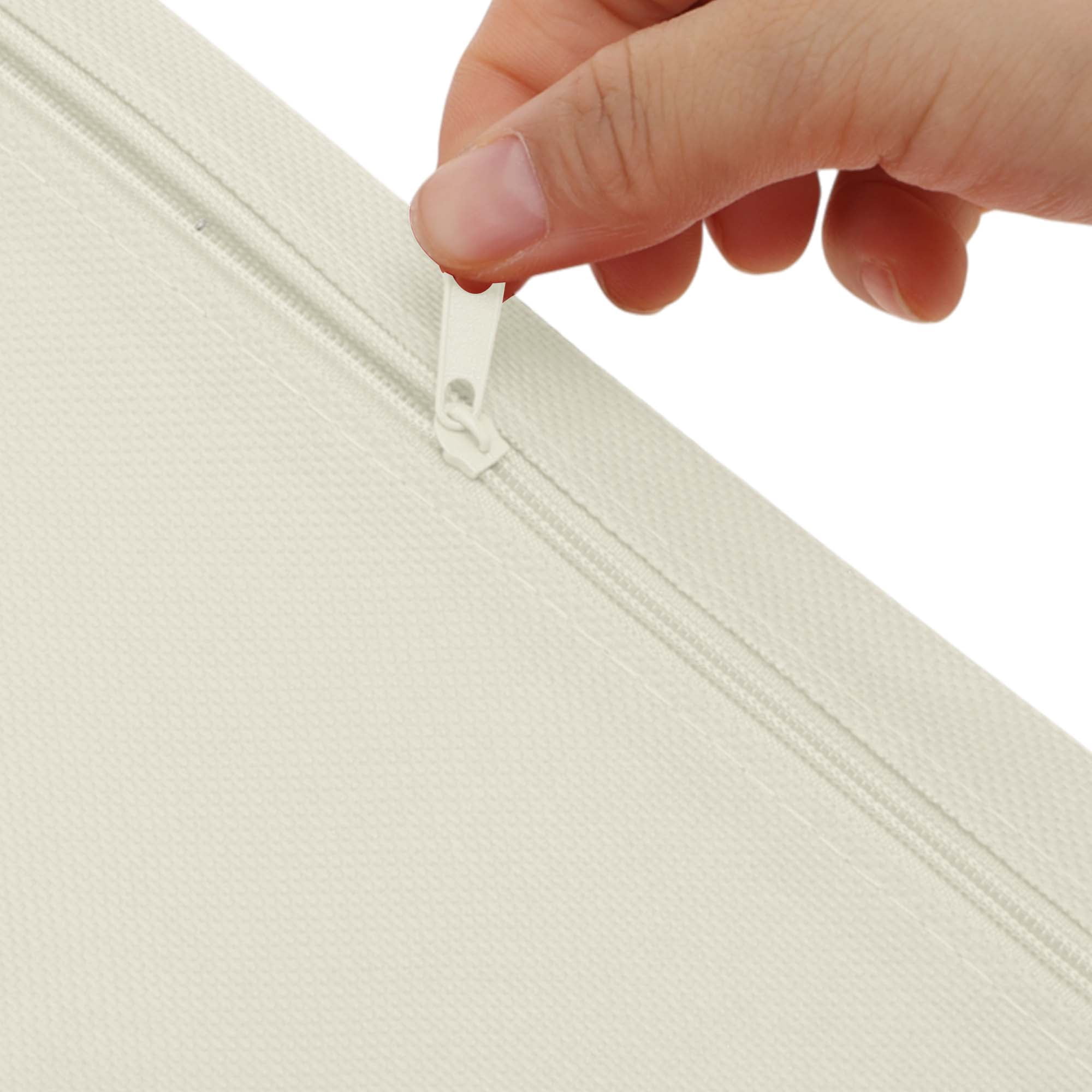 Unique Bargains Pencil Case Canvas Large Capacity Stationery Pen Bag for Office Beige