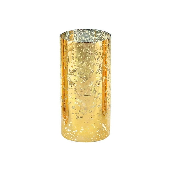 WGV Gold Speckled Glass Hurricane Candle Shade Chimney Tube - 3" Wide x 6" Height, Good quality, Heavy Weighted Base - 1 Pc