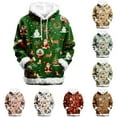 thumbnail image 4 of Vintage Christmas Sweatshirt Hooded Hoody Cozy Pullover Casual Loose Fit Long Sleeve Soft Warm Winter Tops Hoodies for Women Beige L, 4 of 4