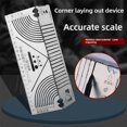 thumbnail image 3 of Arc Marking Ruler Right Angle Construction Arc Parallel Drawing Tool 90° F A9I1, 3 of 6
