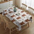 thumbnail image 2 of White Highland Cow Hat Dress Pattern Rectangle Tablecloth 60"x84",Waterproof Polyester Rectangle Table Cloth, Wipeable Spillproof Polyester Tablecloth for Dining, Camping, Indoor and Outdoor, 2 of 5