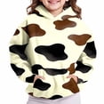 thumbnail image 4 of Kids Hoodie Fleece Cow Print Pullover with Pockets Warm Animal Hooded Sweatshirt, Long Sleeve,Cozy, Casual, Loose Fit, for Girls Ages 3-14 Years, 4 of 6