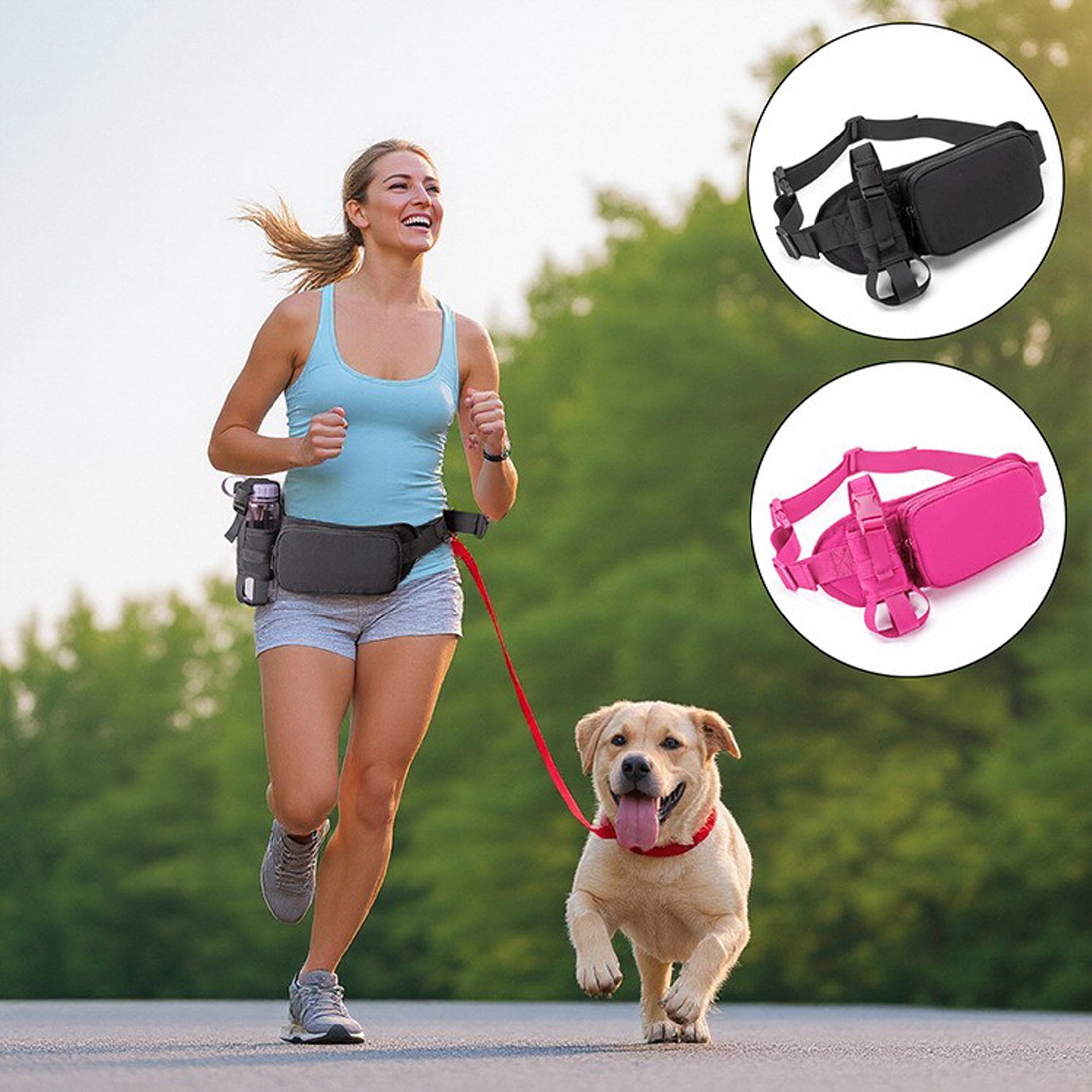 Oxford Cloth Running Belt Pack Large Capacity with Water Bottle Bag Sports Shoulder Pack Adjustable Zipper