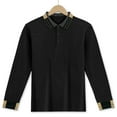 thumbnail image 2 of LNWUY Men's Casual Loose Shirts Long Sleeve Turndown Collar Cotton Blend Fashion Button Shirts Business Classic Fit Black XXL, 2 of 4