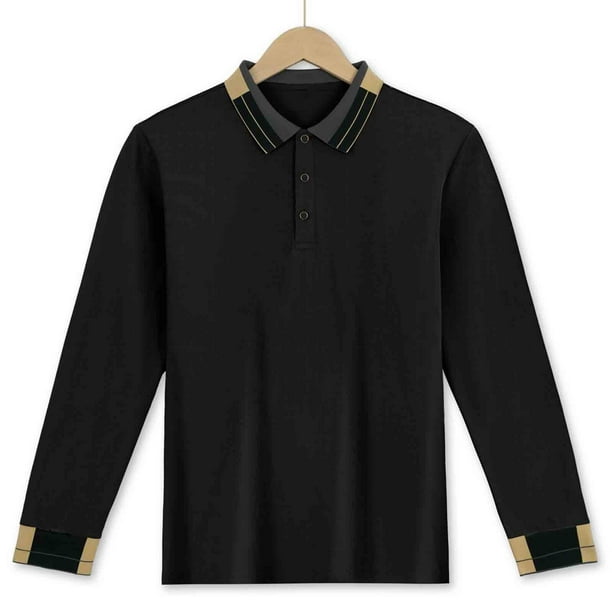 pstuiky camisas de manga larga para hombre, Blusa informal holgada de color liso con botones y manga larga para hombre, con cuello vuelto y solapa camisetas de hombre xl