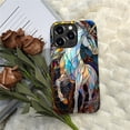 thumbnail image 6 of Punmada Compatible with iPhone 13 Pro Max Glossy Case For Girl Boy Full Body Protective Hard Shell Esthetics Pattern Colorful Stained Glass White Unicorn, 6 of 7